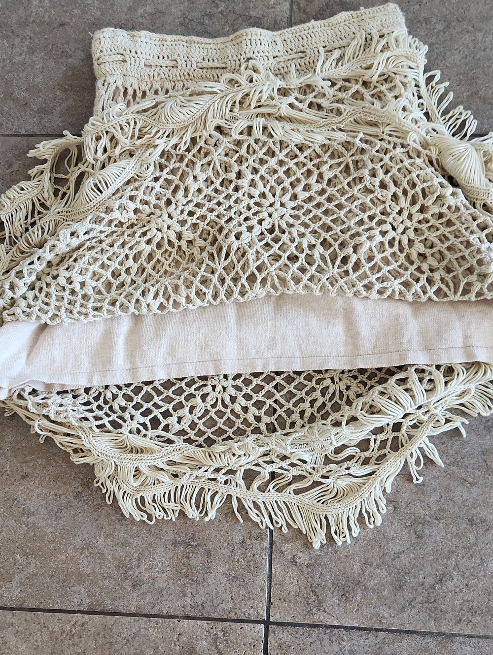 POL Light Tan Crochet Midi Skirt - Picture 7 of 8